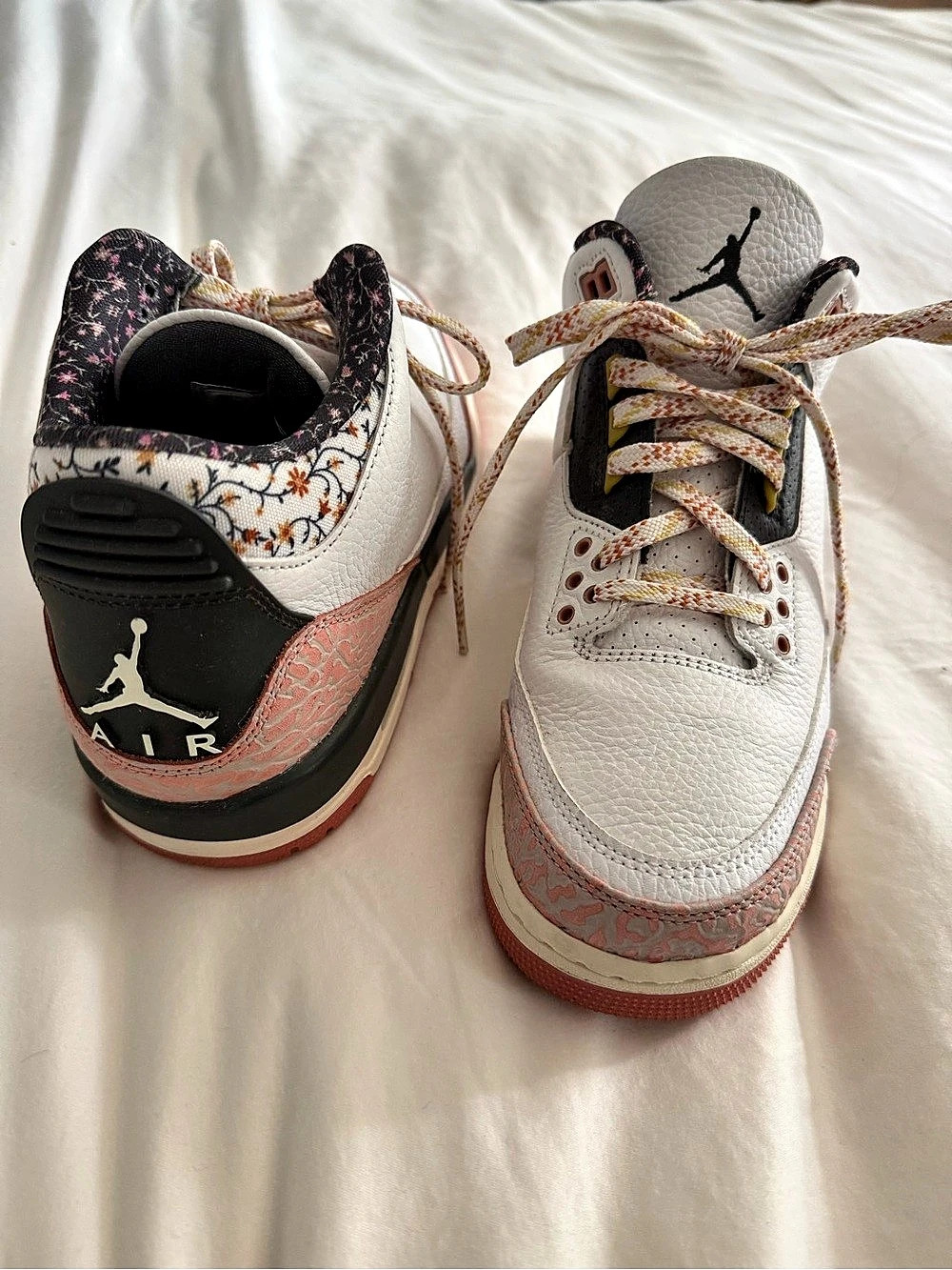 Nike Air Jordan 4 Retro Floral Sneakers White & Pink US 7Y